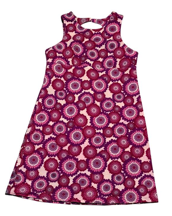 Aaiva Girl Other - Vintage Retro Mod Floral Aaiva Girls Long A-Line Dress 10 Pink Purple